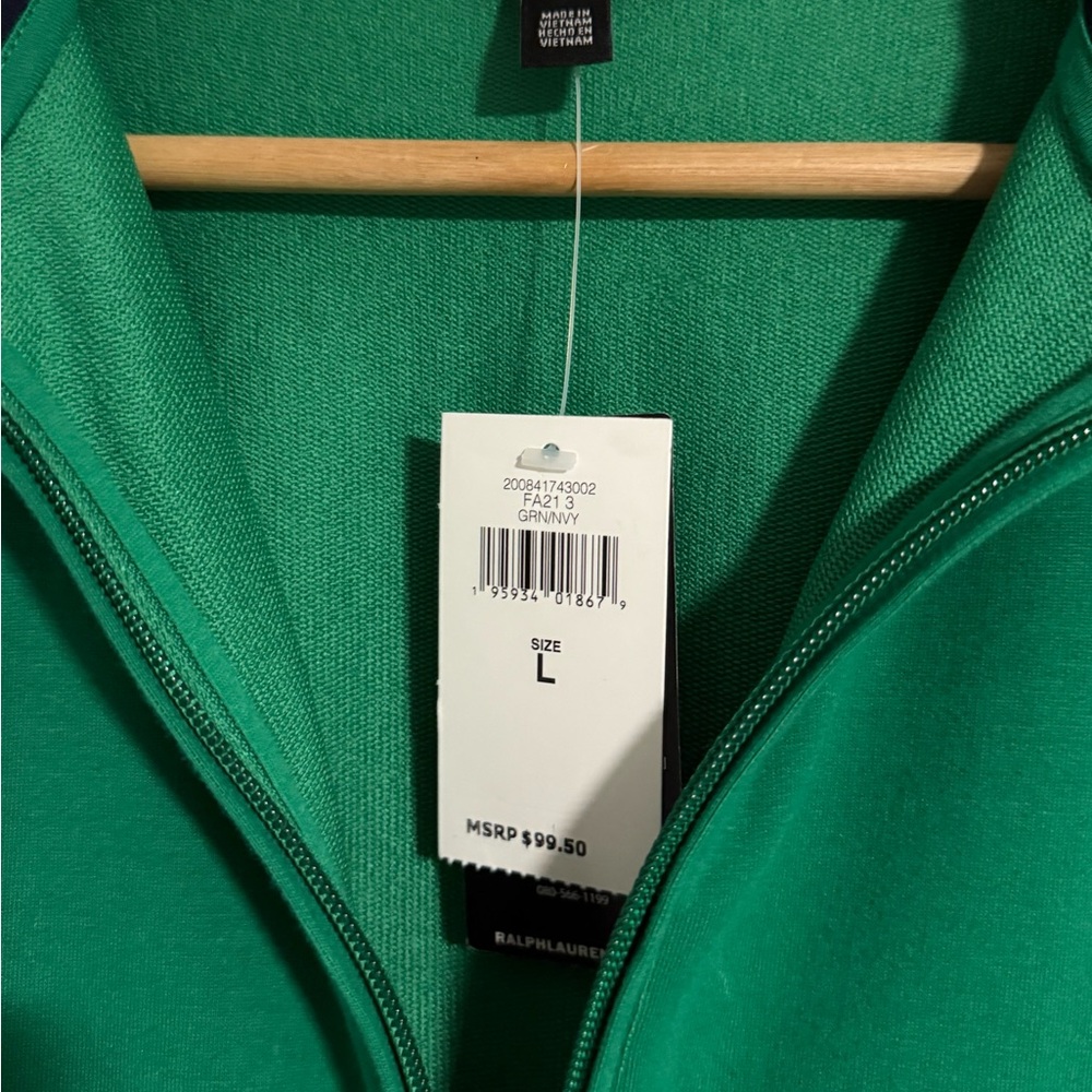 Ralph Lauren LRL Active Track Zip Up Jacket Green Navy - Picture 6 of 6